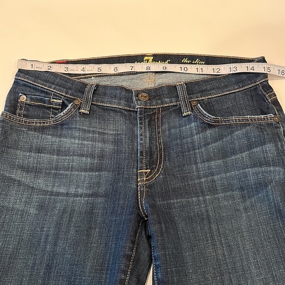 7 For All Mankind The Slim Cigarette Mid Rise Size 28 - Picture 4 of 16